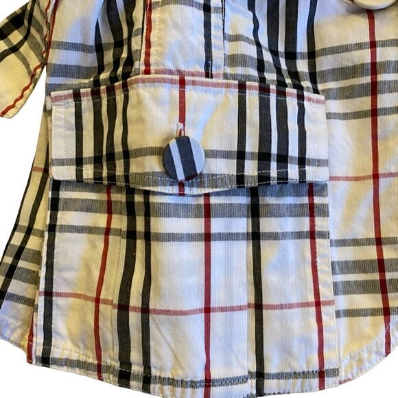 EUC Jane Blue Plaid Belted Shirt - Picture 4 of 10